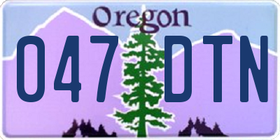 OR license plate 047DTN