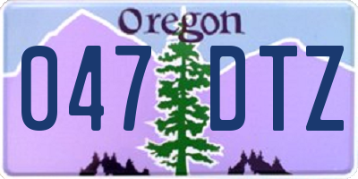 OR license plate 047DTZ