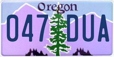 OR license plate 047DUA