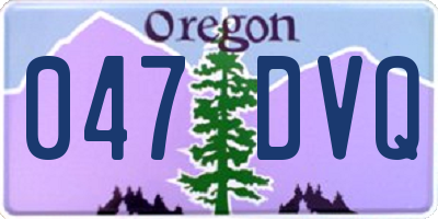 OR license plate 047DVQ
