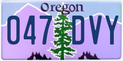 OR license plate 047DVY