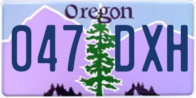 OR license plate 047DXH