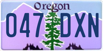 OR license plate 047DXN