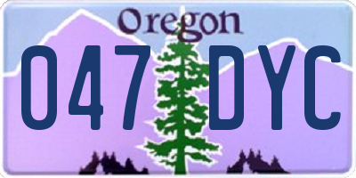 OR license plate 047DYC