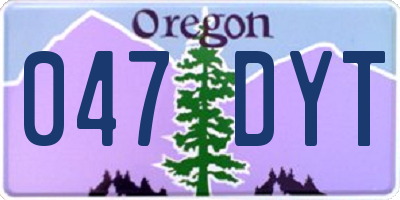 OR license plate 047DYT