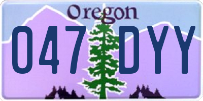 OR license plate 047DYY