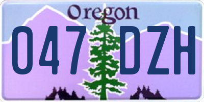 OR license plate 047DZH
