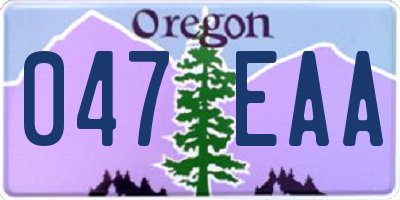 OR license plate 047EAA