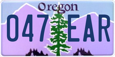 OR license plate 047EAR