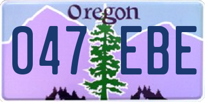OR license plate 047EBE