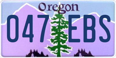 OR license plate 047EBS
