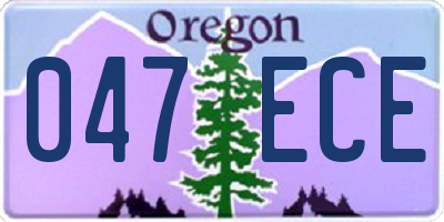 OR license plate 047ECE
