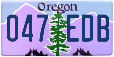 OR license plate 047EDB