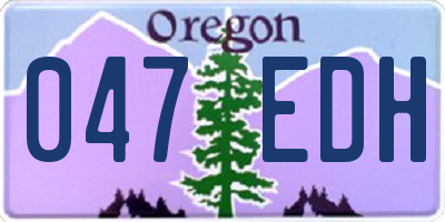 OR license plate 047EDH