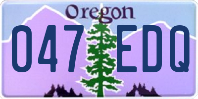 OR license plate 047EDQ