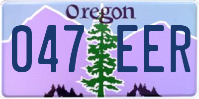 OR license plate 047EER