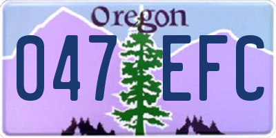 OR license plate 047EFC
