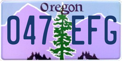 OR license plate 047EFG