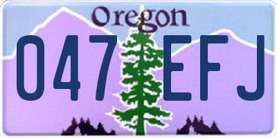 OR license plate 047EFJ
