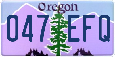 OR license plate 047EFQ