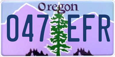OR license plate 047EFR