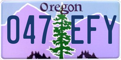 OR license plate 047EFY