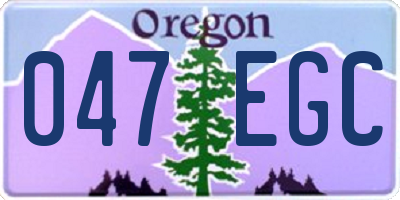OR license plate 047EGC