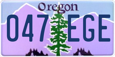 OR license plate 047EGE