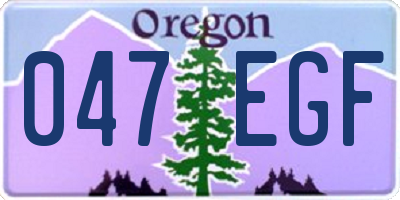OR license plate 047EGF
