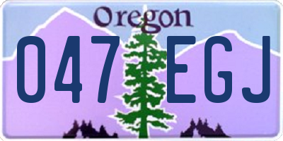 OR license plate 047EGJ