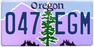 OR license plate 047EGM