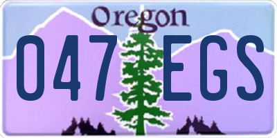 OR license plate 047EGS