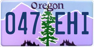 OR license plate 047EHI