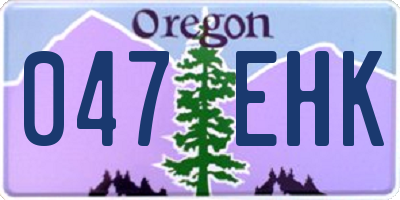 OR license plate 047EHK