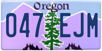 OR license plate 047EJM