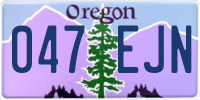 OR license plate 047EJN