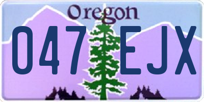 OR license plate 047EJX