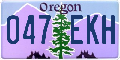 OR license plate 047EKH