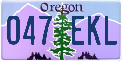 OR license plate 047EKL