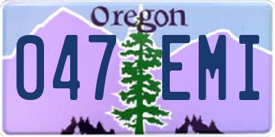 OR license plate 047EMI