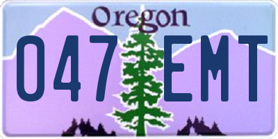 OR license plate 047EMT