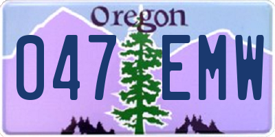 OR license plate 047EMW