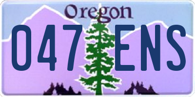 OR license plate 047ENS