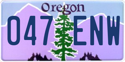 OR license plate 047ENW