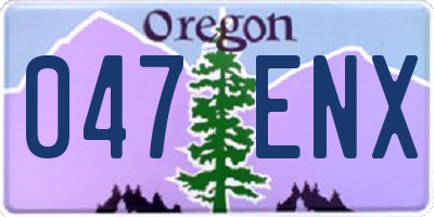 OR license plate 047ENX