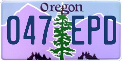 OR license plate 047EPD