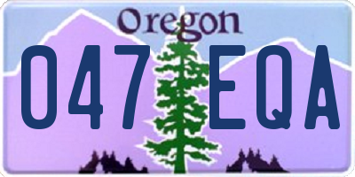 OR license plate 047EQA