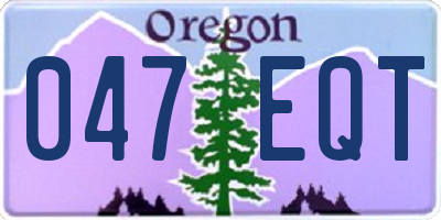 OR license plate 047EQT