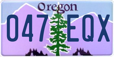 OR license plate 047EQX