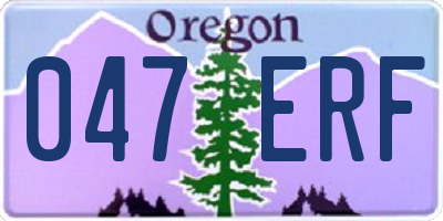 OR license plate 047ERF